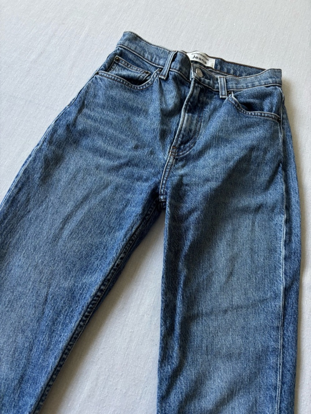 Reformation Liza High Rise Straight Jeans Laguna Wash Size 23 - Picture 4 of 14
